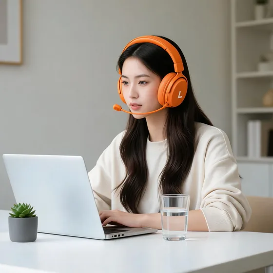 生成的耳机模特佩戴图