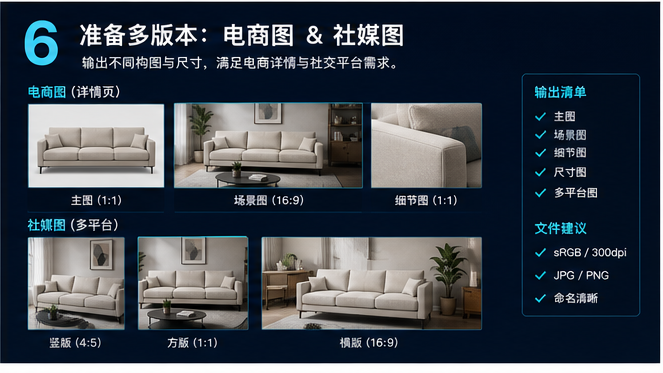 家居场景图流程:按渠道导出